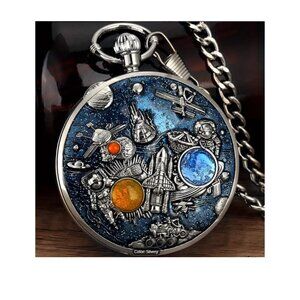 Classic Musical Space Clock – Vintage Pocket Watch for Men & Women BUY FAST!